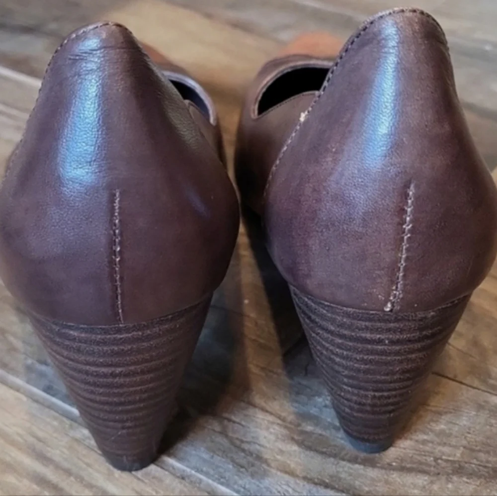 Spring Step Mirth Bohemian Leather Pumps in Two-Tone Brown, Size 37, Size 7 - Picture 4 of 16